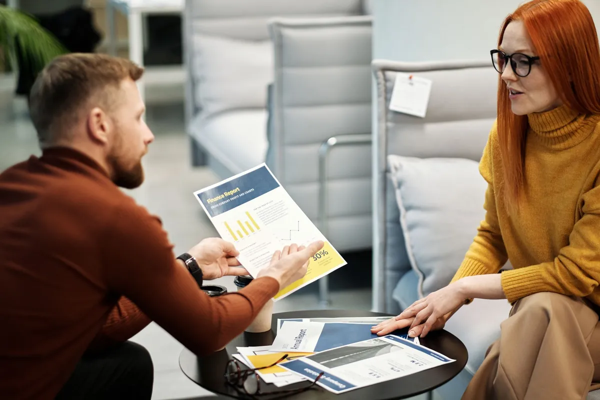 Austin business professionals reviewing comprehensive bookkeeping reports