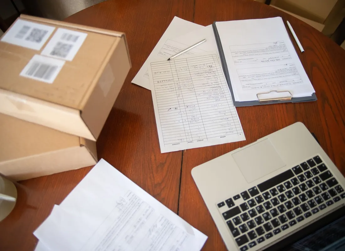 Austin business owners reviewing financial documents together