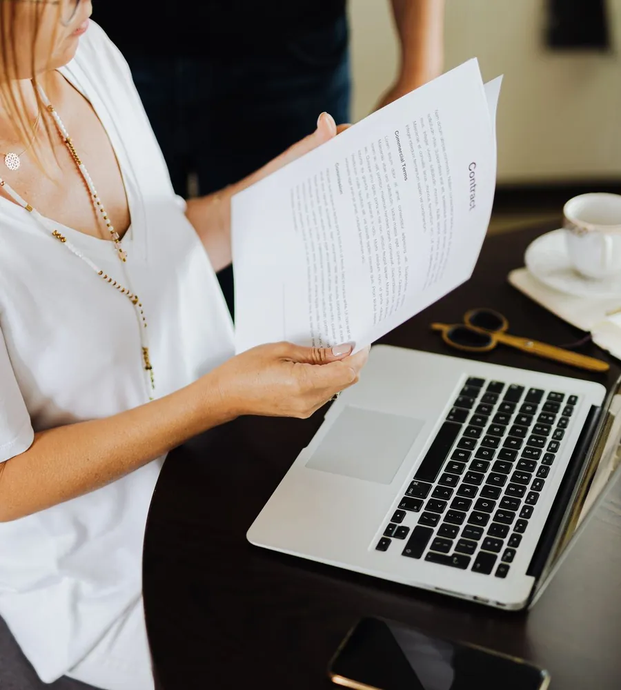 Brisbane business owner reviewing bookkeeping process