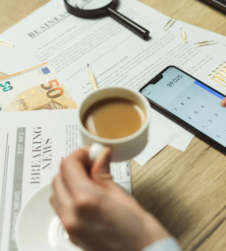Dubai business owner reviewing accounting and bookkeeping process
