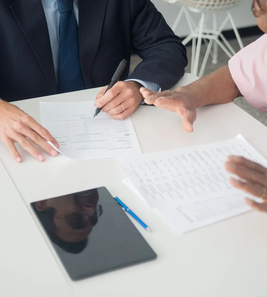 Los Angeles business owner reviewing bookkeeping process