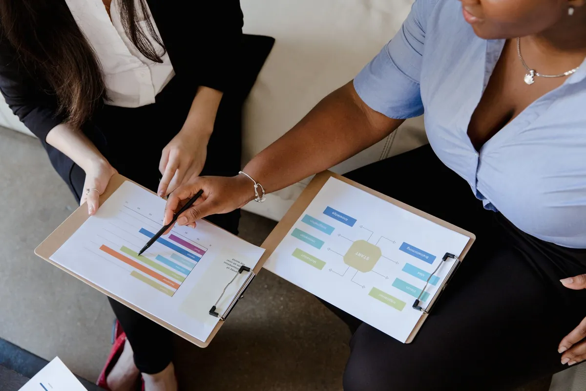 Plumbing bookkeeping specialists reviewing job costing and financial reports