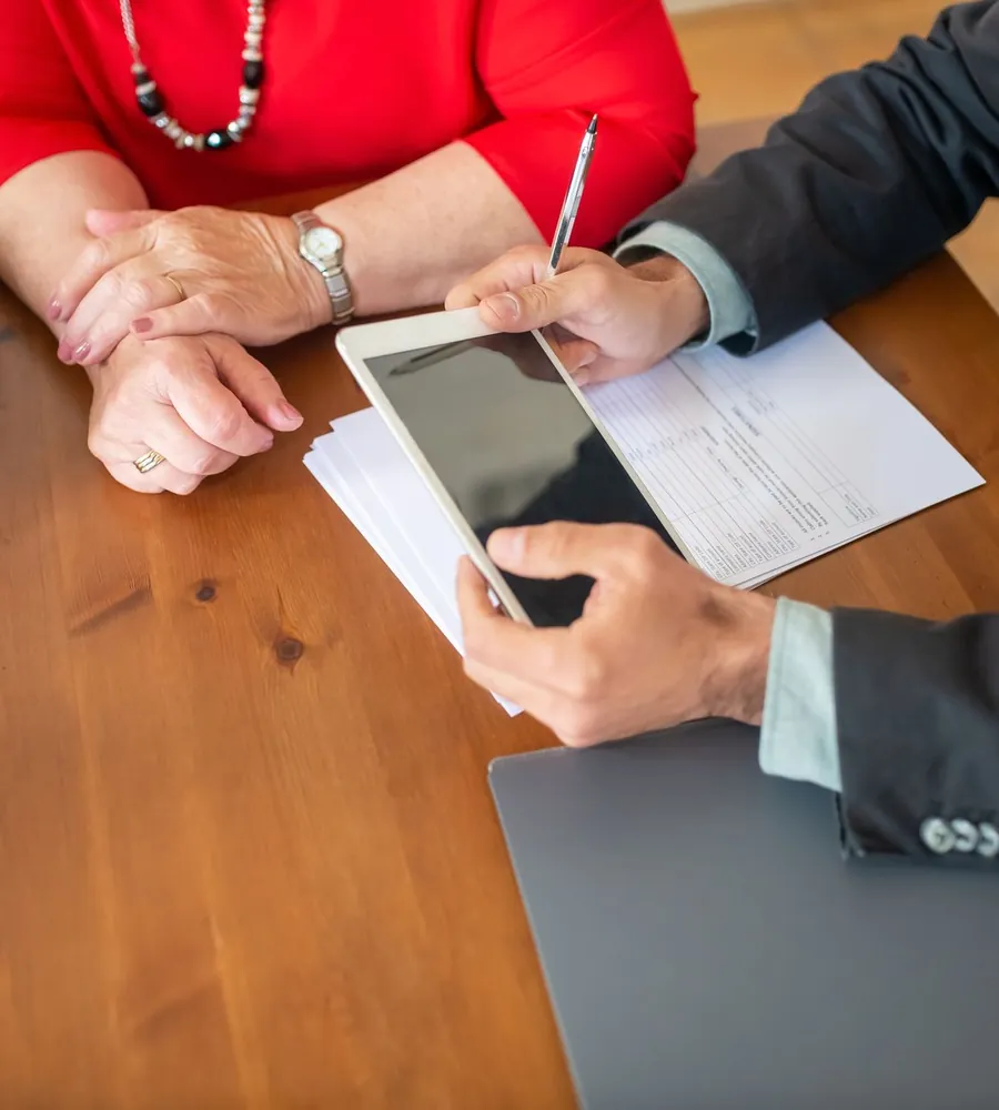 Restaurant owner reviewing bookkeeping and financial reports