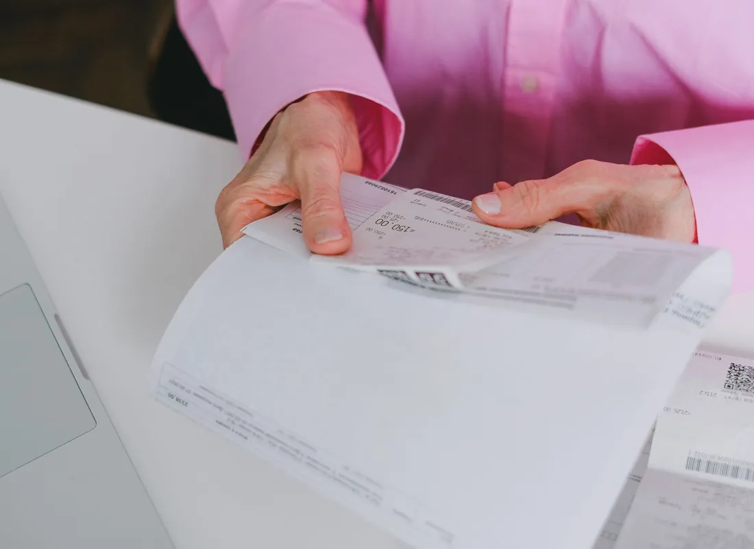 Restaurant owners reviewing financial documents together