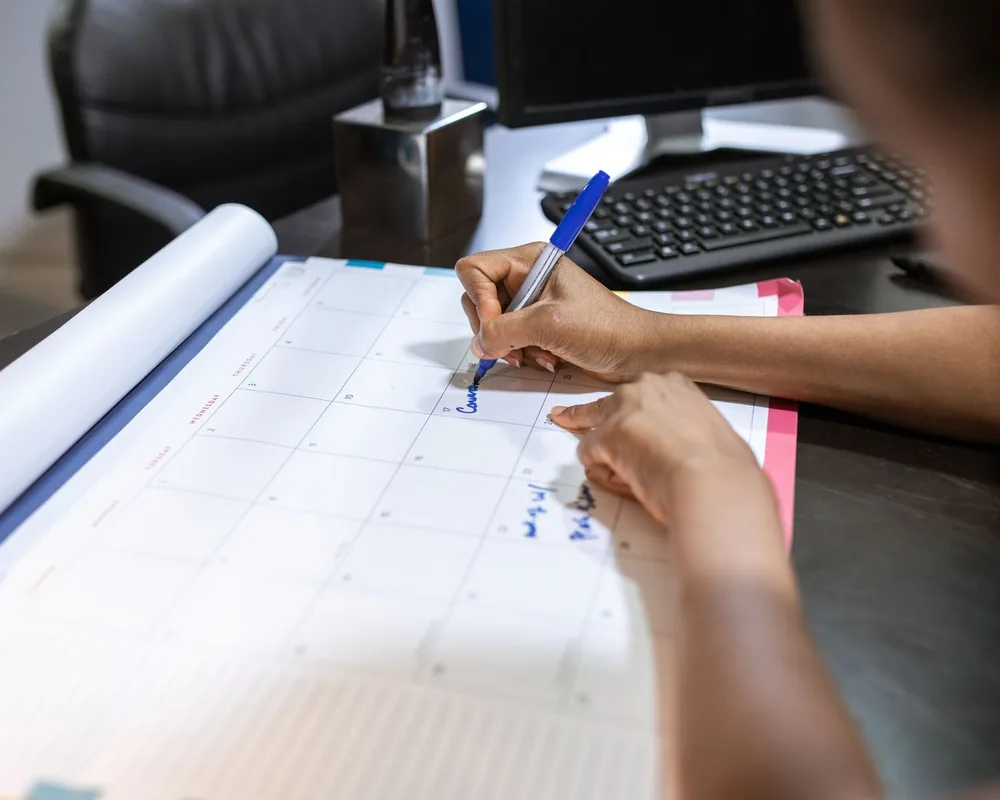 Calendar marking filing deadlines